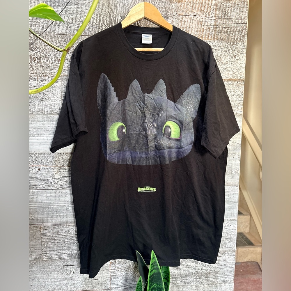 Unofficial DreamWorks "Dragons" Toothless Big Face Cotton T-Shirt - 2XL, Unisex